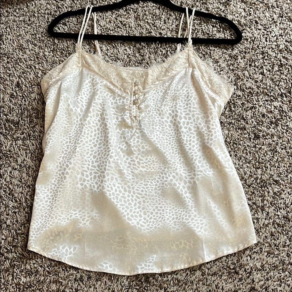 Entro Cream Tie Front Fitted Camisole